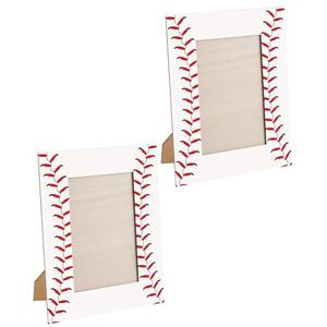 Denylo pro 2 Pcs Baseball Picture Frame 4x6 Inch Baseball Tabletop Picture Frame Sports Theme Photo Frame Wood Frame Gifts for Fathers Day Team Player Women Men Athletes