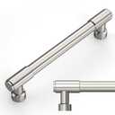 Amerdeco 10 Pack Brushed Satin Nickel Cabinet Pulls 5 Inch(128mm) Hole Center Drawer Pulls Cabinet Hardware Kitchen Cabinet Handles for Bathroom ZH0075