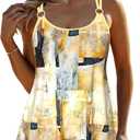 ROSEWE 2025 Tankini Swimsuits for Women, Bathing Suits with Shorts, Modest Swim Dress (X-Large, Light Yellow)