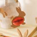 WDS WONDROUS 9-Piece Easter Bunny Hanging Ornaments Set, Rabbit with 3D Magnetic Honeycomb Paper Egg Ball, Interactive Paper Silhouette & Pastel Eggs for Tree Decor, Spring Easter Party Supplies Gift