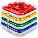4 Pack Clear Hard Shell Zipper Case, Clear Zipper Pouches for Organizing, Travel Clothes Packing Cubes, A4 Document & Large Toy Storage Organizer Bins (4L)