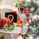 2 x Farbeniok Christmas Pearl Ring Pipe Cleaner Craft Kit, DIY Wreath Ornament Supplies Set with Beads, Bow for Tree Decor, Interior Decoration, School Bags, Children's Festival (Green)