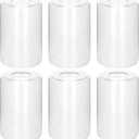 6 Pack Clear Glass Shades Replacement,5.51in Height,3.94in Diameter,1.65in Fitter, High Transmittance Cylinder Glass Lampshade Replacement for Pendant Light Floor lamps Chandelier Wall Sconces