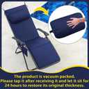 RattanView 2 Pcs Outdoor Chaise Lounge Cushion with Pillow and Side Pockets Waterproof Lounge Chair Cushions for Outdoor Furniture Patio Lounger Pad for Outside Pool Lawn (Navy Blue,72 x 21 x 4)