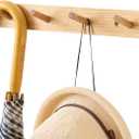 Hickory Wood Coat Rack Wall Mount 16 inches, Wooden Coat Hooks with 4 Hooks Coat Hanger for Hanging Hat Jacket Purse, Wall Hooks for Entryway, Bathroom, Bedroom, Natural