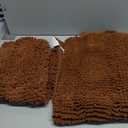 H.VERSAILTEX 2 Piece Bathroom Set Extra Thick Chenille Striped Pattern Bath Rugs for Bathroom Non Slip Soft Plush Shaggy Bath Mats for Floor (Caramel, 32 x 20 Plus 24 x 17 - Inches)