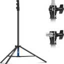 NEEWER 13ft/4m Air Cushioned Light Stand, Heavy Duty All Metal Photography Tripod Stand with 1/4 to 3/8 Reversible Spigot, 3 Way Mounting Interface & Metal Locking Knobs, Max Load 6.5lb/3kg
