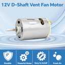 6 Inch RV Vent Fan Blade with 12V D-Shaft Motor, White Bathroom Vent Fan Replacement for RV, Camper, Range Hood, Compatible with Heng's, Elixir, Ventline, Jensen