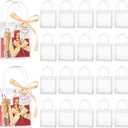 Mauproy 50 Pack Clear Plastic Gift Bags with Handles, Party Favor Bags with Ribbons and Tags, Reusable Goodie Tote Bags for Mother's Day Wedding Baby Shower (4.9" x 5.9" x 2.8")