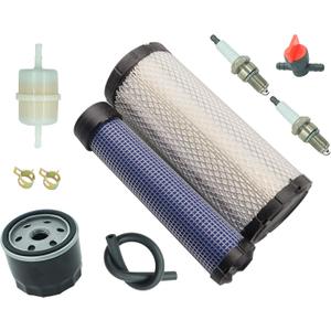 11013-7044 Air Filter & 11013-7045 Inner & Outer Air Filter Element Cleaners For Kawasaki FX651V FX691V FX730V FX751V FX801V FX850V FX1000V 4 Cycle Engien Lawn Mower Including 49065-7007 Oil Filter