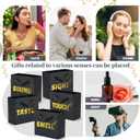 EQOREIIN 30 Pack 5 Senses Gift Bags for Him Her,5.5x 2.5x4.7 Inch Sight Smell Touch Taste Sound Small Gift Bags with Handle for Men Birthday, Anniversary, Mother's Day, Valentine's Day(Black Gold)