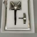 Avzkcy Modern Chandelier Geometric Pendant Lighting Fixture Industrial 8Light Height Adjustable Brushed Nickel Ceiling Lights for Dining Room Living Room Entryway Foyer Stairway Hallway Bedroom