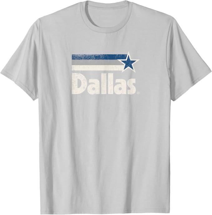 Vintage Dallas Texas City Strong Dallas TX Blue Stripes Star T-Shirt 2XL