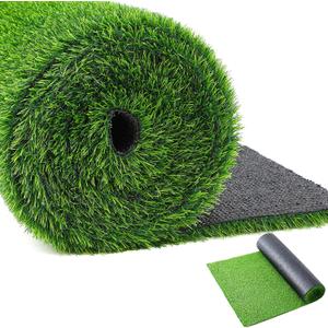 Nuanchu Artificial Grass Turf 4ft x 24ft, 96 Square ft, 1.2" Artificial Grass Rug Extra Large Outdoor Indoor Green Carpet with Drain Holes for Dogs, Patio, Balcony, Backyard 