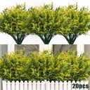 RECUTMS 20 Bundles Outdoor Artificial Flower UV Resistant Fake Stems Plants, Faux Plastic Greenery for Indoor Outside Hanging Plants Garden Porch Window Box Home Wedding Farmhouse Dcor(Yellow)