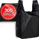 Reli. T-shirt Bags (300 Count) (Black) (11.5" x 6.5" x 21") - Black Plastic Bags (Plain) - Grocery, Shopping, Restaurants