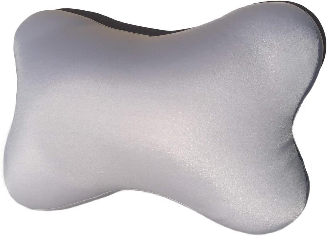 SQUISHY DELUXE Microbead Bone Shaped Comfy Lumbar Pillow, 12 X 9 inches (Grey)