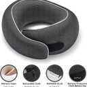 WANDER PLUS Travel Pillow, 100% Pure Memory Foam Travel Neck Pillow Airplane Neck Support Ergonomic Design Best for Sleeping Plane Car Train Office Flight for Adults Grey