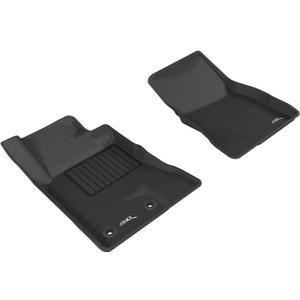 3D MAXpider Custom Fit Kagu Floor Mat (Black) Compatible with Ford Mustang 2015-2026 (2 Eyelets) - Front Row