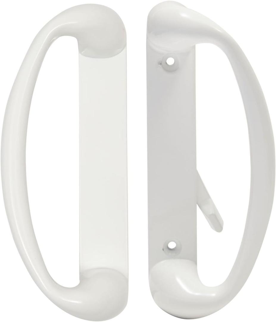 Sliding Glass Door Handle & Lock - Mortise Style White Diecast, Fits 3-15/16 in Hole Spacing - Replacement Patio Handle Set & Sliding Door Lock