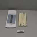 Flameless LED Ivory Remote 0.78" x9.6" Taper Candles with Timer and Dripping Wax, Plastic Set of 6 Battery Operated Flickering Fake Tall Window 3D Wick Candlesticks for Wedding and Home Decor