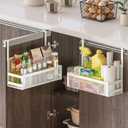 Hanging Kitchen Baskets Fine Mesh Wire Storage Basket Over Cabinet Door Organizer No Drilling Required for Kitchen Bathroom Office, Small, 2 Pack.