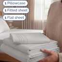 Twin Size 3 Piece Sheet Set - Comfy Breathable & Cooling Sheets - Hotel Luxury Bed Sheets for Women & Men - Deep Pockets, Easy-Fit, Soft and Wrinkle Free Sheets - French Grey Oeko-Tex Bed Sheet Set