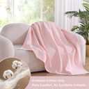 Premium 100% Cotton Blanket – All-Season Soft Breathable Bed Blanket for Twin Size – Lightweight Stylish Textured Throw for Bed– Giftable Cozy Bedding, Twin(60" x 80") Pink