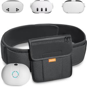 Syntech VR Battery Pack VR for Meta Quest 3S/Quest 3/Quest 2 Accessories - 10,000mAh Portable Fast Charge, Extended Playtime Bundle with Belt Pouch & 4ft Charging Cable
