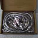 Shower Hose Extra Long 90 Inches Brushed Chrome Handheld Shower Head Hose with Brass Insert and Nut - Lightweight and Flexible