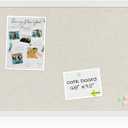 Farmhouse Linen Cork Bulletin Board 48 x 32, White Wood Framed 4 x 3 Corkboard, Office Board for Wall Decor, Large Pin Board Picture Board with 20 Pushpins for School, Home & Office