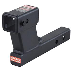 REYSUN 864129 Trailer Hitch Riser with 6.25 inch Rise/Drop for 2 inch Receiver Hitch Extension,Hollow Shank, Hitch Pin Kit Included