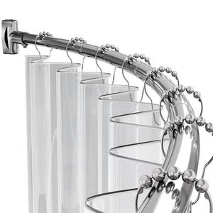AmazerBath 20-84 Inches Arched Curved Shower Curtain Rod, Heavy Duty Shower Rod Rust Proof Bathroom Curtain Rod, Adjustable Telescoping Design Easy Segmented Installation, Need to Drill, Chrome