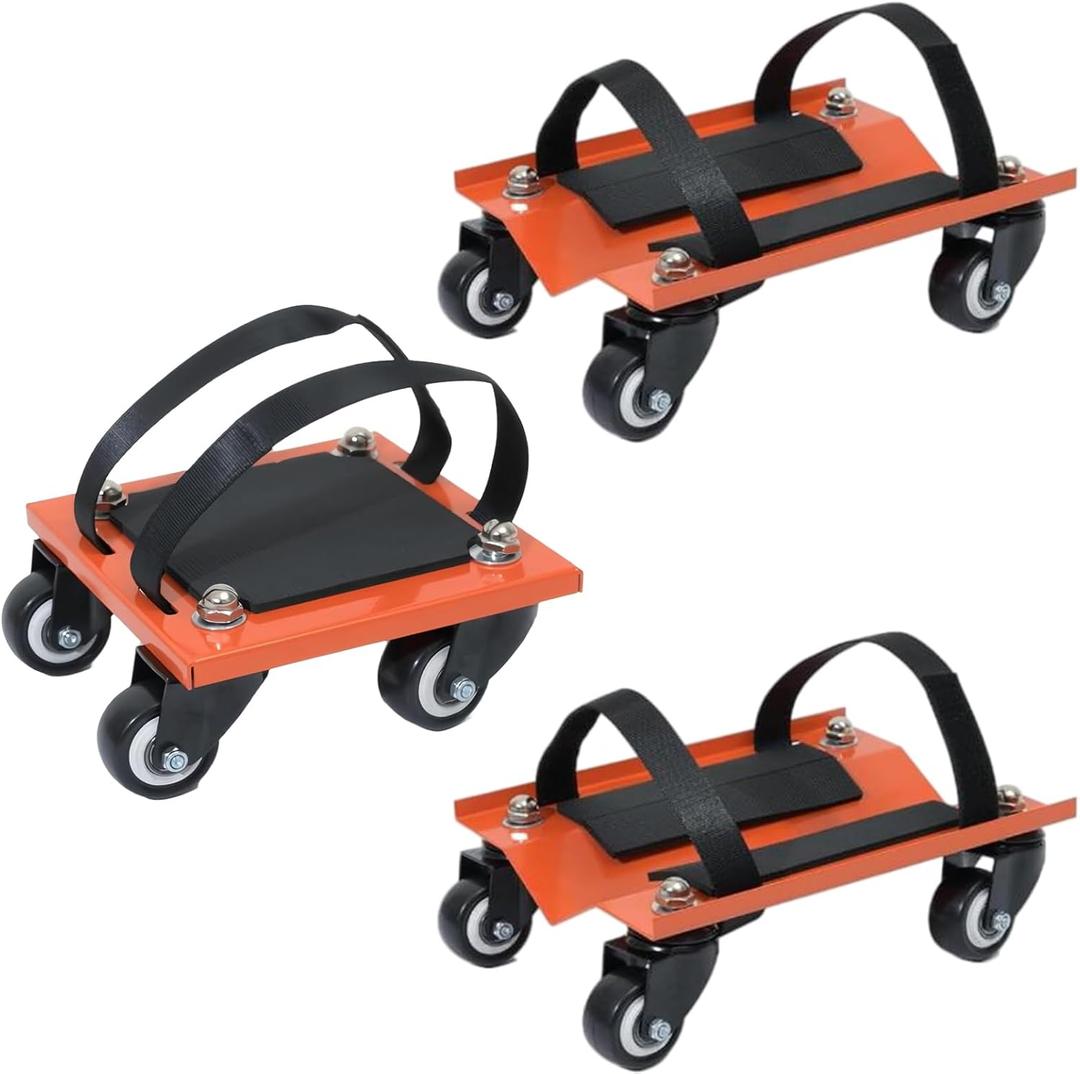 Heavy Duty Snowmobile2+1 Cart Set with V-Slide & 12 360 Pulley Rubber Pads  1800LB Capacity, Protects Ski Boards, Ideal for Snowmobiles, ATVs & UTV Towing Accessories