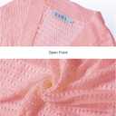 Women's Open Front Bolero Shrug Lightweight Knit Hollow Out Cropped Cardigan (Pink, S)