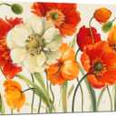 Derkymo Flower Framed Artwork Orange Poppies Picture Elegant Flowal Canvas Wall Art 16"x24"