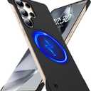 Magnetic Slim Case Fit for Samsung Galaxy S25 Ultra Case 6.9(2025) Ultra-Thin Lightweight Durable Frameless Matte Hard for MagSafe Cover Case with Pull Ring Shockproof Non Slip Rope-Black