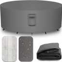 Heavy Duty Patio Furniture Covers Waterproof, 600D Round Outdoor Furniture Cover Waterproof for Sectional Sofa Couch, Outdoor Dining Table and Chair Set Covers 84"DIA x 28"H, Grey