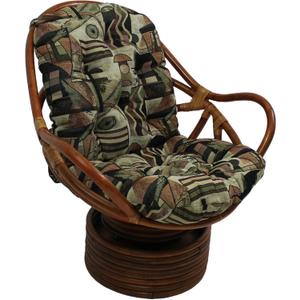 Blazing Needles Patterned Tapestry Swivel Rocker Chair Cushion, 48" x 24", Picasso