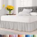 Pleated Bed Skirt Full Size - 3 Sided Pleated Bed Skirt Full - Soft, Easy Fit with 12 Inch Tailored Drop - Hotel Quality, Wrinkle Free & Fade Resistant - for Women, Men, Kids and Teens - French Grey