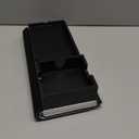 Bamboo Couch Arm Tray Table with Built-in Cup Holder, Foldable Anti-Slip Sofa Armrest Table for Drinks, Phone & Remote, Fits 4.716.9 in Armrests, Holds Cups up to 3.5 in Diameter (Black)