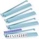 czzwak Mahjong Rack with Pushers, 4-Piece Premium Acrylic Mahjong Racks with Built-in Pushers & Rotating Bases - Set for Easy Play (Light Blue)