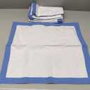 PurpleEssences Blue and White Cloth Napkins - 18x18 Set of 6-100% Cotton Elegant Hemstitch Dinner Napkins with 1" Solid Edges, Durable, Washable - Fall Thanksgiving Table Dcor