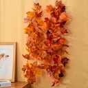 SUQ I OME 1 Pack of Artificial Fall Maple Leaf Plants Fake Garlands, 6 Feet for Halloween Thanksgiving Day Party Art Decor