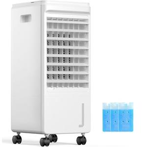 3-IN-1 Portable AC Unit with Remote, 75°Oscillation, 3 Modes & 3 Speeds, Ultra-Quiet 21" Ventless Swamp Cooler for Room Home Office