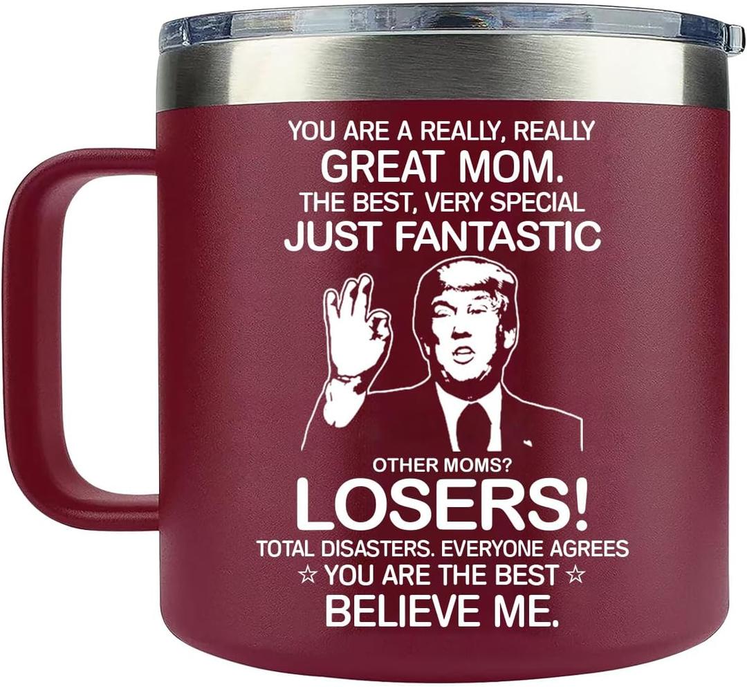 MFGNEH Mothers Day Gifts for Mom,Mom Birthday Gifts,Mother Gift for Christmas, Gift for Mama from Daughter,Son,Kids,New Moms for Women,Thank You Mother,14oz Red Tumbler Mug