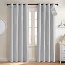 NICETOWN White Blackout Curtains for Living Room, W52 x L84, 100% Light Blocking Faux Linen Curtains, Firm-Weave Linen Privacy & Thermal Shield for Bedroom Office Laundry Living Room, 2 Panels