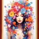 Foxhool Beginners Cross Stitch Kits Stamped Full Range of Embroidery Kits for Adults DIY Cross Stitches kit Embroidery Patterns for Needlepoint kit-Flower Girl 16x20 inch