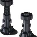 LC LICTOP 3.9 to 5 Inch Adjustable Cabinet Levelers 12Pcs, Furniture Leveler Legs, Black Plastic Leveling Feet for Kitchen Cupboard Table Shelves Nightstands