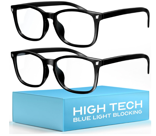 livho High Tech Blue Light Glasses - Advanced Blue Light Blocking Computer Glasses - Screen Fatigue & UV Protection, 2 Pack